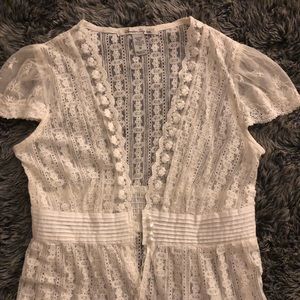 White cream lace cover top